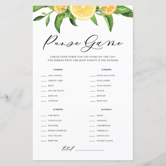 Lemons en Sinaasappels Wat zit er in uw Purse Show (Voorkant)