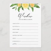 Lemons en Sinaasappels wensen voor de bruid en de Informatiekaartje (Voorkant)