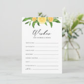 Lemons en Sinaasappels wensen voor de bruid en de  Informatiekaartje (Staand voorkant)