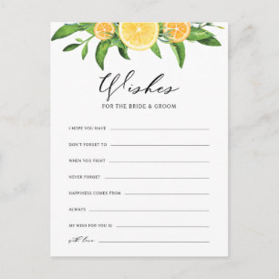Lemons en Sinaasappels wensen voor de bruid en de  Uitnodiging Briefkaart