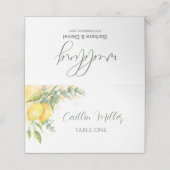 Lemons Eucalyptus en Gele Bloemen Plaatskaartje (Buitenkant ongevouwen)