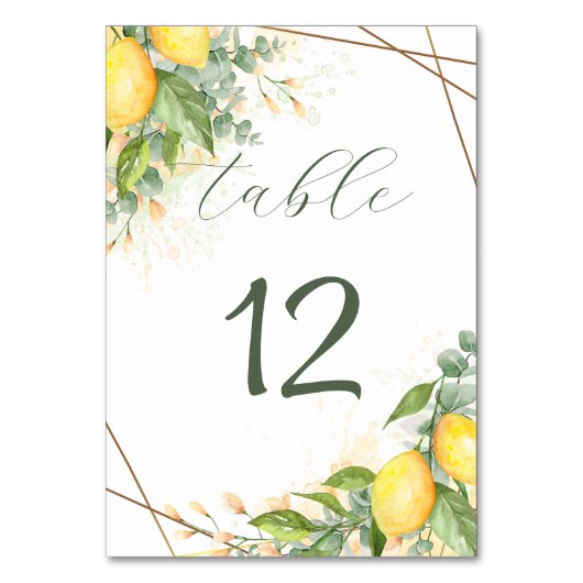 Lemons Eucalyptus Faux Gold Foil Lijst Kaart (Voorkant)