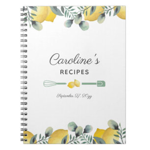 Lemons & Eucalyptus Recipe Cookbook Notitieboek
