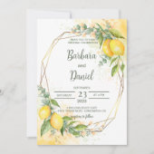 Lemons Eucalyptus Yellow Flowers Weddenschap Kaart (Voorkant)