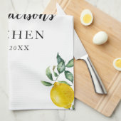 Lemons Family Kitchen - Aangepast Theedoek (Quarter Fold)