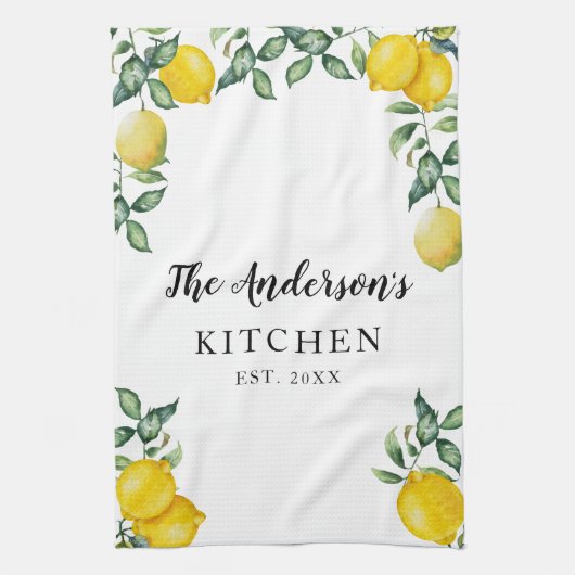 Lemons Family Kitchen - Aangepast Theedoek (Verticaal)