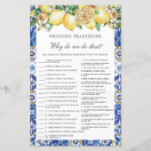 Lemons Floral Bridal Wedding Traditional Game (Voorkant)