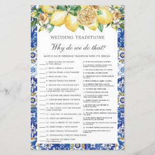 Lemons Floral Bridal Wedding Traditional Game