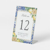 Lemons Floral Mosaic Weddenschap Bridal Reclamebord Met Voetstuk (Voorkant)
