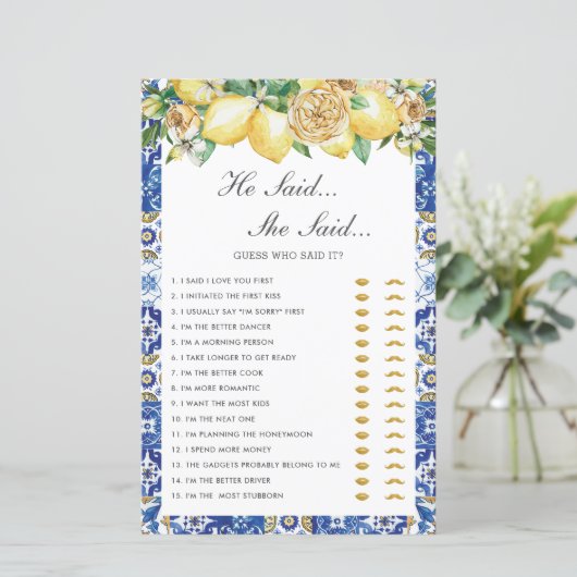 Lemons Floral Vrijgezellenfeest zei dat ze Game ze (Staand voorkant)