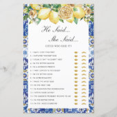 Lemons Floral Vrijgezellenfeest zei dat ze Game ze (Voorkant)