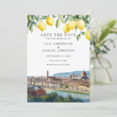 Lemons Florence Tuscany Italy Wedding Save The Date (Staand voorkant)