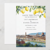 Lemons Florence Tuscany Italy Wedding Save The Date (Voorkant / Achterkant)