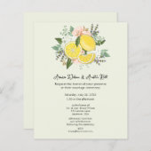 Lemons Flowers en Greenery Wedding Invitation (Voorkant / Achterkant)