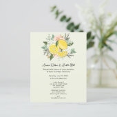 Lemons Flowers en Greenery Wedding Invitation (Staand voorkant)