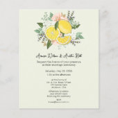 Lemons Flowers en Greenery Wedding Invitation (Voorkant)