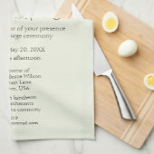 Lemons Flowers en Greenery Wedding Invitation Theedoek (Quarter Fold)