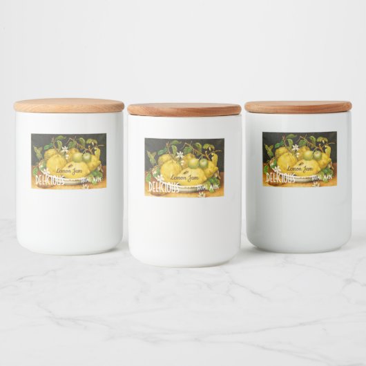 LEMONS FLOWERS LEMON JAM PRESERVES CANNINGS VOEDSELCONTAINER ETIKET (Flessen)