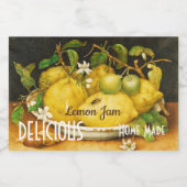 LEMONS FLOWERS LEMON JAM PRESERVES CANNINGS VOEDSELCONTAINER ETIKET (Enkel label)