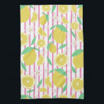 Lemons Flowers Lemonade Striped Patroon Theedoek<br><div class="desc">Decoreer je keuken met deze leuke citroenhanddoek. Het maakt een geweldig huishouden of bruiloft cadeau! Je kunt je eigen tekst altijd toevoegen. Laat me weten of je iets wilt dat aangepast is. Als je het koopt, bedankt! Ben zeker om een foto op Instagram van het in actie te delen en...</div>