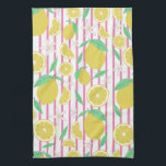 Lemons Flowers Lemonade Striped Patroon Theedoek<br><div class="desc">Decoreer je keuken met deze leuke citroenhanddoek. Het maakt een geweldig huishouden of bruiloft cadeau! Je kunt je eigen tekst altijd toevoegen. Laat me weten of je iets wilt dat aangepast is. Als je het koopt, bedankt! Ben zeker om een foto op Instagram van het in actie te delen en...</div>