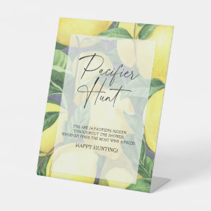 Lemons - fopspeen jacht baby shower spel reclamebord met voetstuk