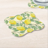 Lemons Fresh Zesty Summer Citrus Pattern Kartonnen Onderzetters (Gekanteld)