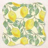 Lemons Fresh Zesty Summer Citrus Pattern Kartonnen Onderzetters (Voorkant)