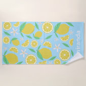 Lemons Fruity Fun CUSTOM NAAM Strandlaken (Voorkant)