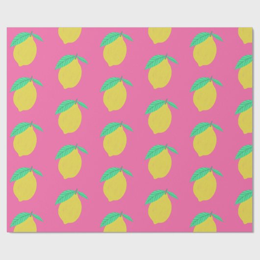 Lemons Fruity Fun Yellow Pink Green Cadeaupapier (Vlak)