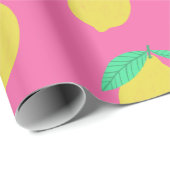 Lemons Fruity Fun Yellow Pink Green Cadeaupapier (Rol Hoek)