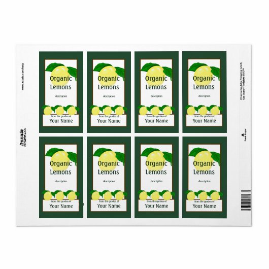 Lemons Gardener Label (Full Sheet)