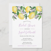 Lemons Geel en Paars Citrus Vrijgezellenfeest Kaart (Voorkant)