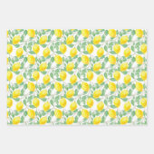 Lemons geel wit groen zomerpatroon inpakpapier vel (Voorkant 3)