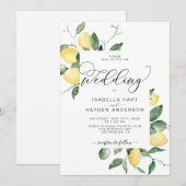 Lemons Gele tuin Zomer Lemons Fruitbruiloft Kaart (Voorkant / Achterkant)