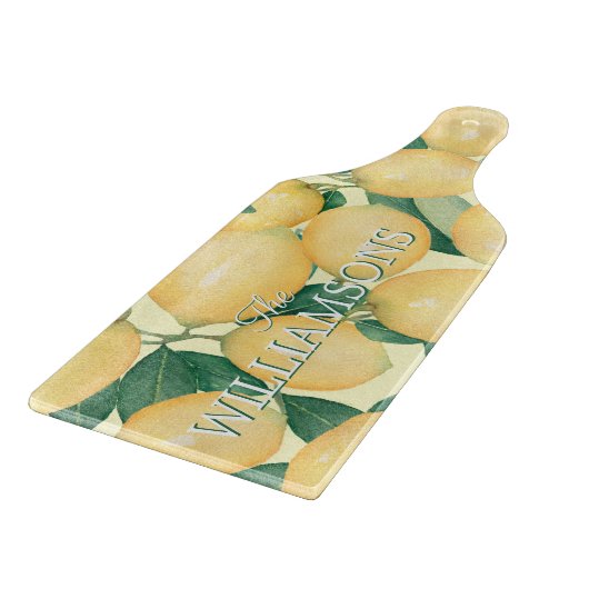 Lemons - Gepersonaliseerd glas Snijplank (Hoek)