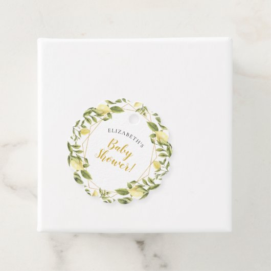 Lemons Greenery Baby shower Bedankjes Labels (In situ)