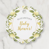 Lemons Greenery Baby shower Bedankjes Labels (Voorkant)