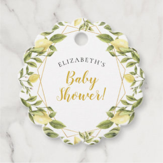 Lemons Greenery Baby shower Bedankjes Labels
