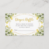 Lemons Greenery Baby shower Diaper Raffle Informatiekaartje (Voorkant)