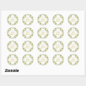 Lemons Greenery Baby shower Ronde Sticker (Vel)
