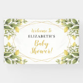 Lemons Greenery Baby shower Spandoek (Horizontaal)