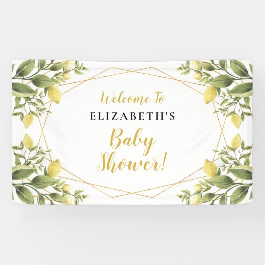 Lemons Greenery Baby shower Spandoek (Horizontaal)