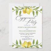 Lemons Greenery Blossom Engagement Party Kaart (Voorkant)