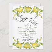Lemons Greenery Blossom Engagement Party Kaart (Voorkant)