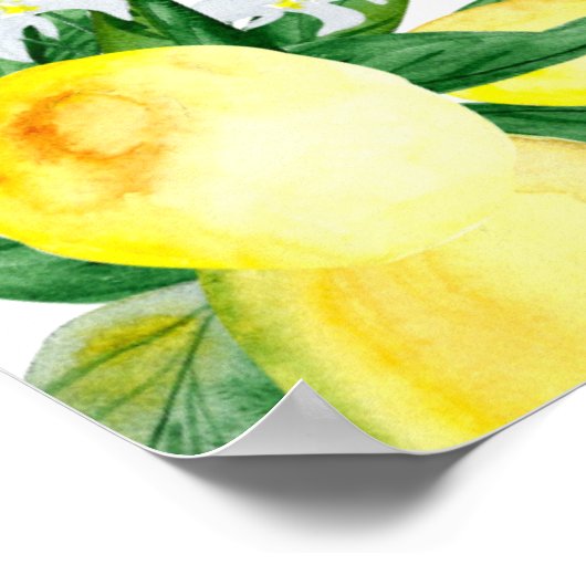 Lemons Greenery Blossom Vrijgezellenfeest Foto Pro Poster (Hoek)