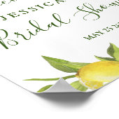 Lemons Greenery Blossom Vrijgezellenfeest Sign. Poster (Hoek)