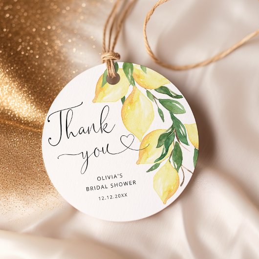 Lemons & Greenery Chic Vrijgezellenfeest Dank u Bedankjes Labels