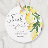 Lemons & Greenery Chic Vrijgezellenfeest Dank u Bedankjes Labels (Voorkant)