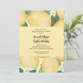 Lemons Greenery Engagement Party Kaart (Staand voorkant)